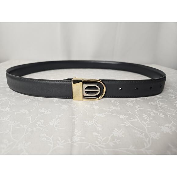 Vintage Gray Full Grain Belt Genuine Leather Mens 38 Round Buckle 2912 - Picture 2 of 8